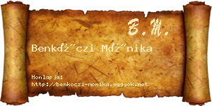 Benkóczi Mónika névjegykártya